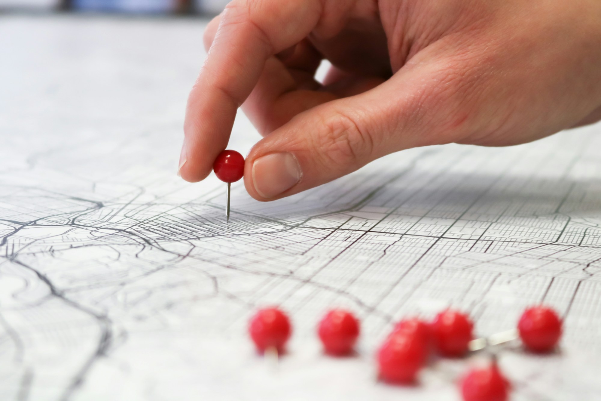 World map pins travel planning