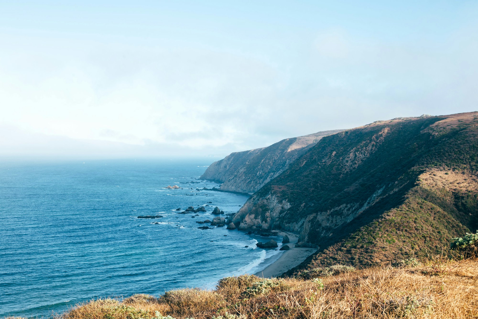 Coastal hiking trail ocean
