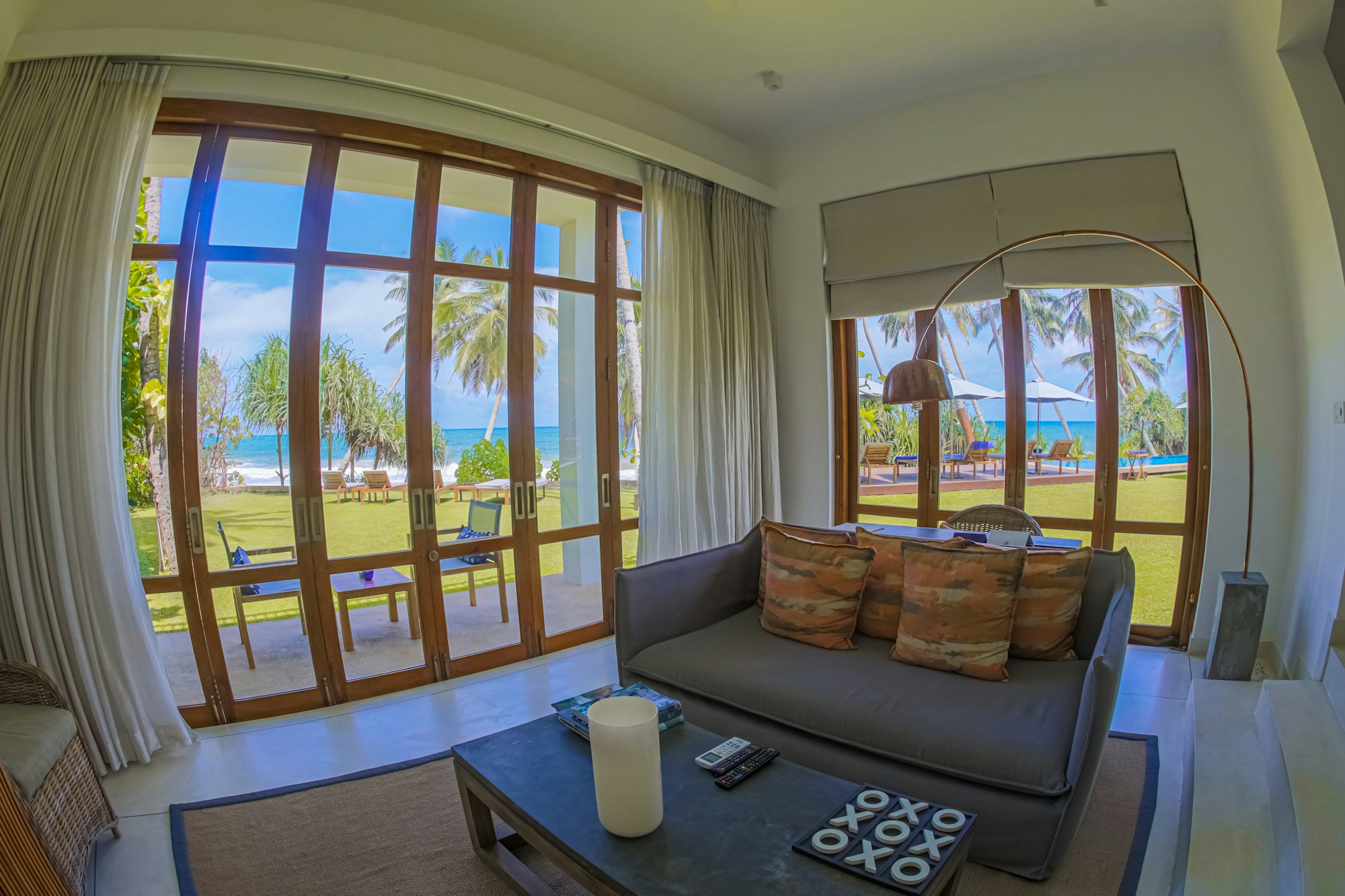 Hotel bed ocean view suite
