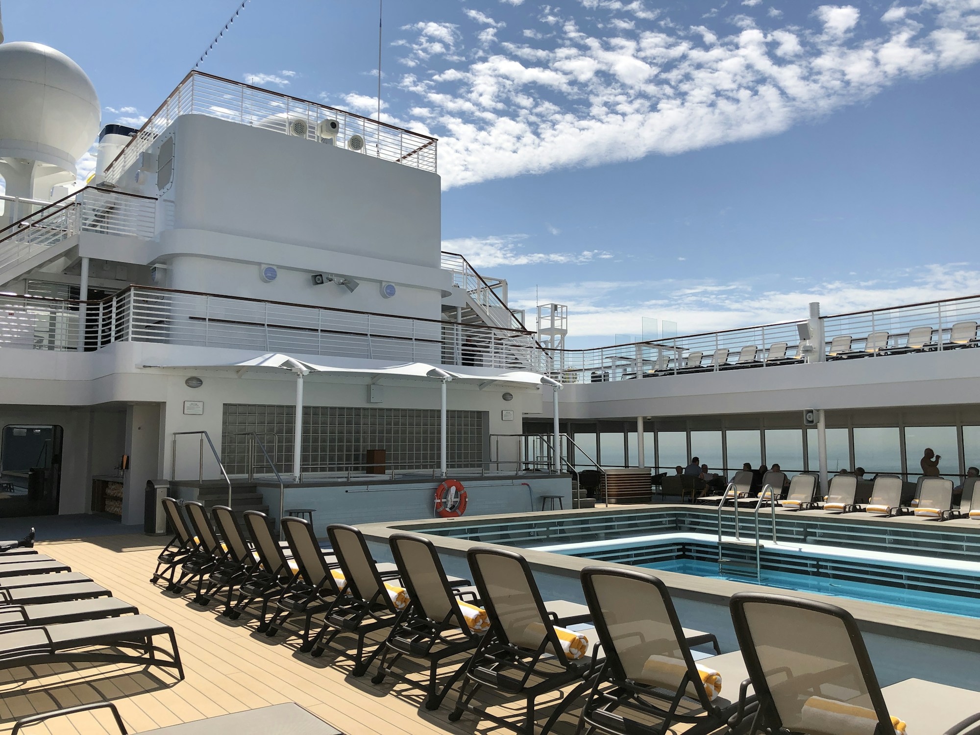 Cruise ship pool deck sunny