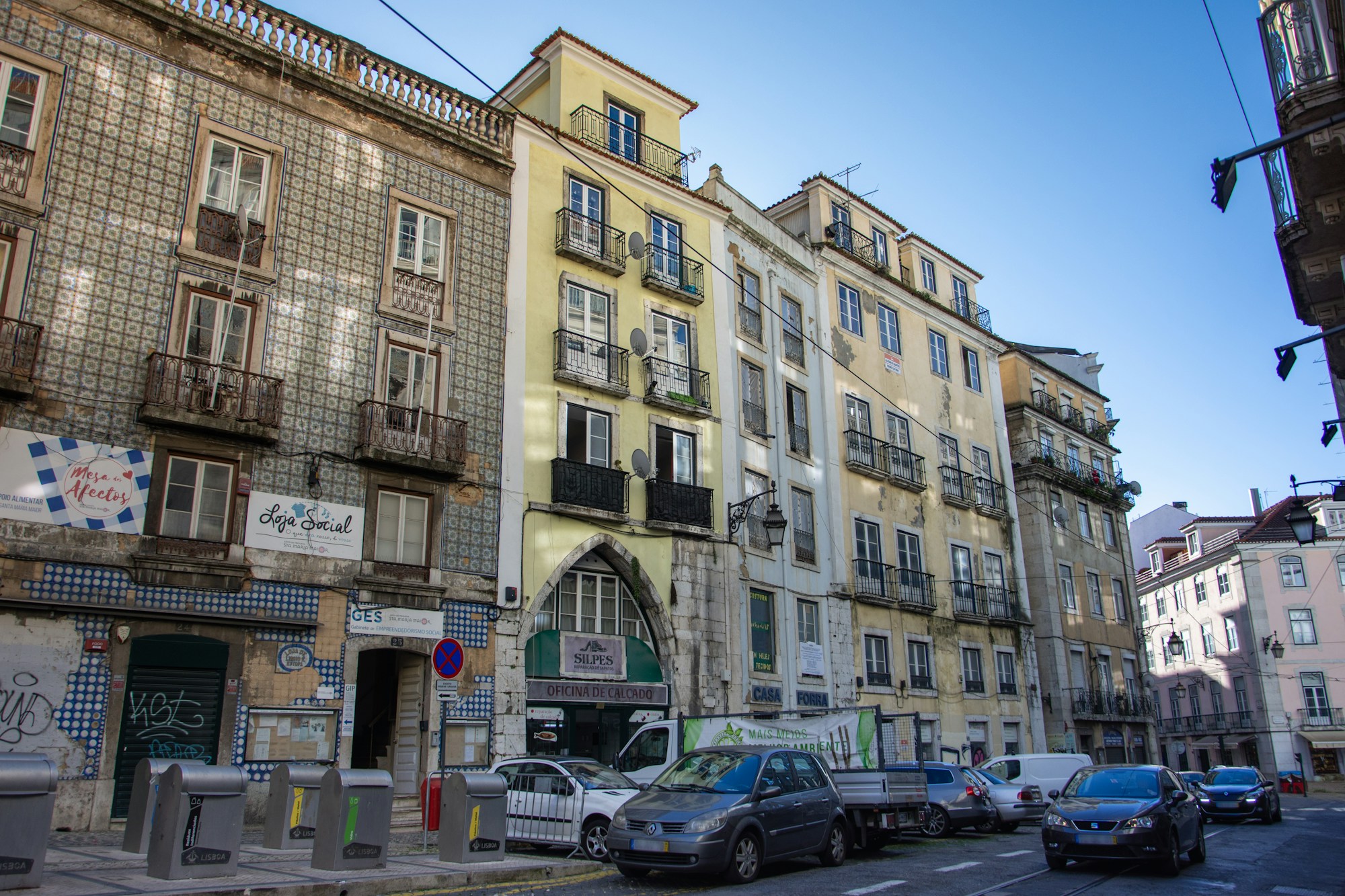 Lisbon tiled facade street