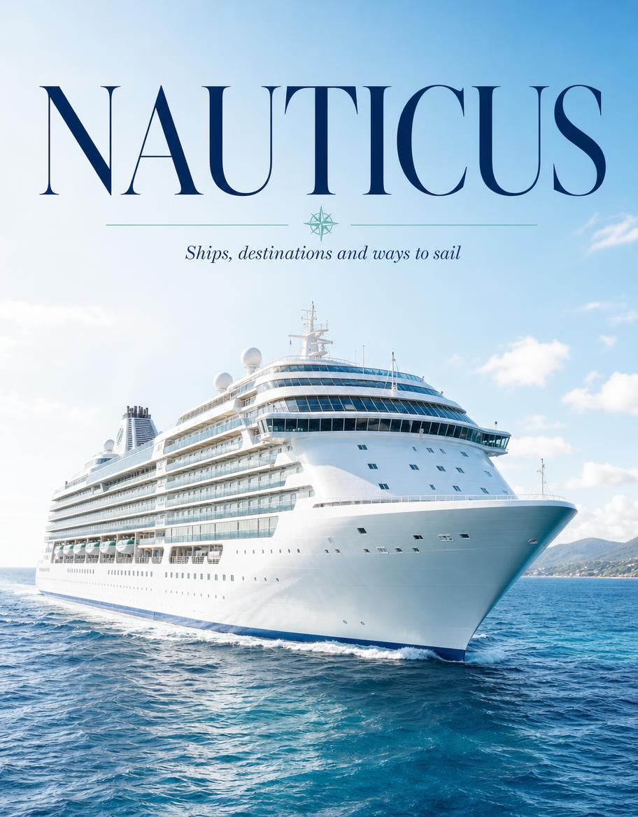 Nauticus magazine cover with a white cruise ship at sea